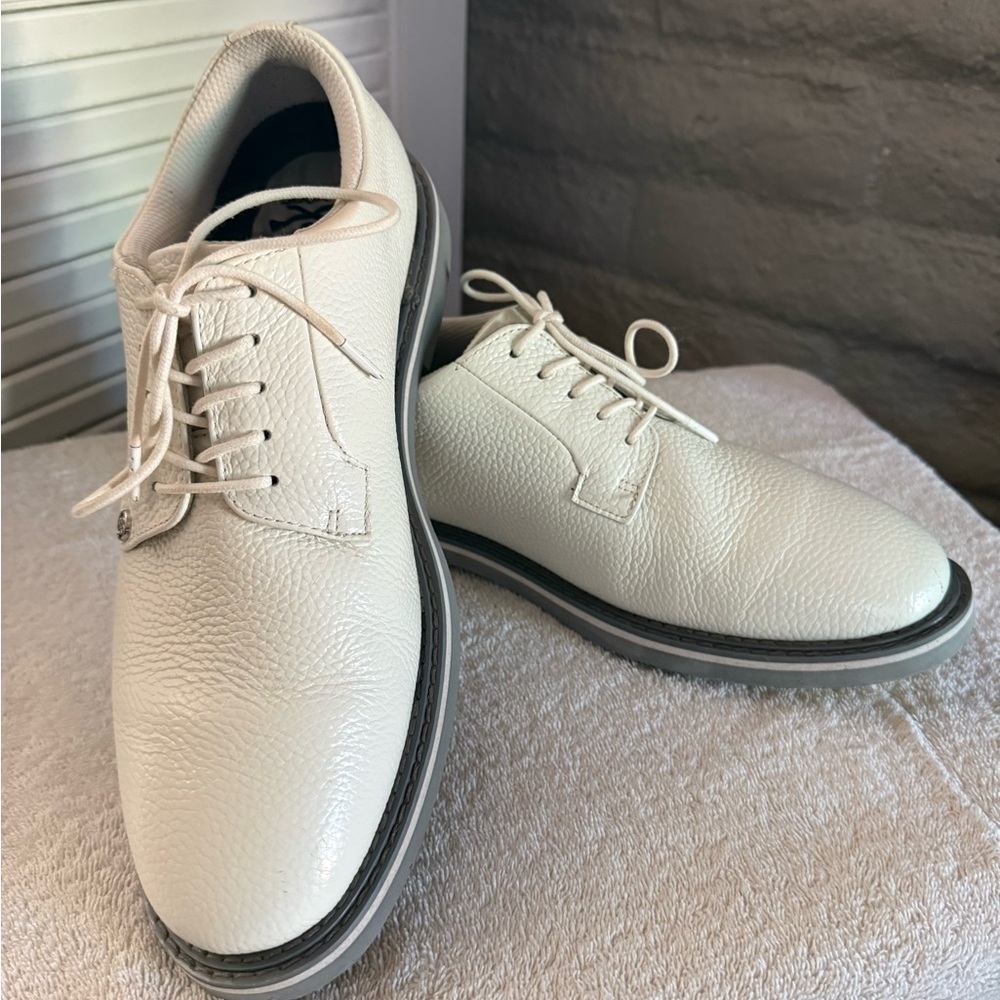 G/FORE Gallivanter White Pebble Leather Men's Golf Shoes